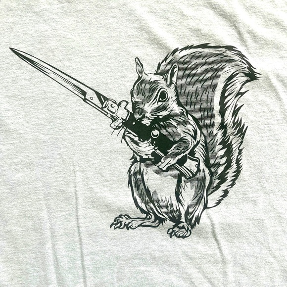 Tops - 10 Pound Tees Protect Your Nuts Squirrel With Switchblade T-shirt